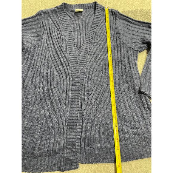 Bedford Fair Open Front Knit Cardigan Sweater Womens Sz XL USA Blue *Tiny Flaw - Picture 4 of 10